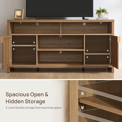 63" Rattan TV Stand for 55" 65" TV, view 6