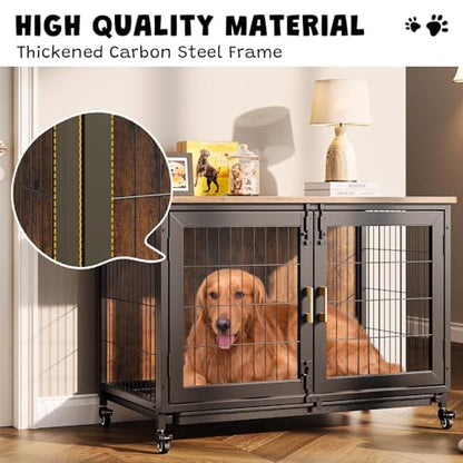 37.4 Inch Wooden Dog Crate Furniture for Small-Medium-Large Dogs, view 7