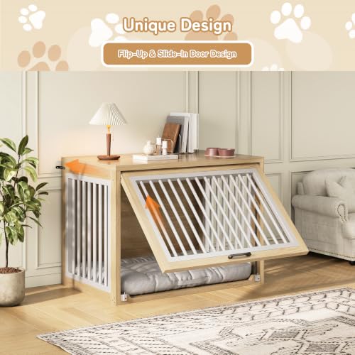 Dog Crate Furniture, 42'' Wooden Dog Kennel for Large Dogs up to 80 lb, view 3