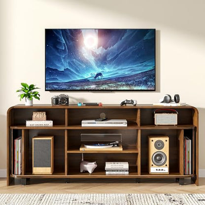Walnut TV Stand for 65 70 75 Inch TV, view 5
