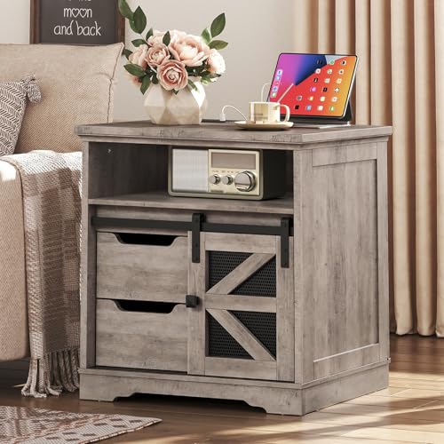 Farmhouse End Table with Charging Station, view 2