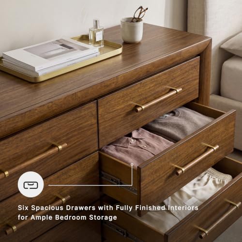 Signature Design by Ashley Mid Century Modern 6 Drawer Dresser for Bedroom, view 5