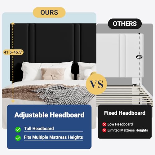 Queen Wood Bed Frame with Adjustable Head, view 7