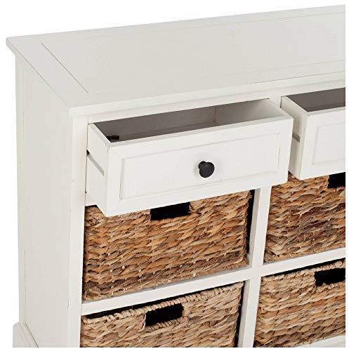 SAFAVIEH Furniture - Herman 2-Drawer Storage Unit - Distressed Cream - Solid Wood - Classic Storage Design - Ideal for Living Room, Entryway, 29" W x 13" D x 27.5" H - Fully Assembled (AMH5702C)