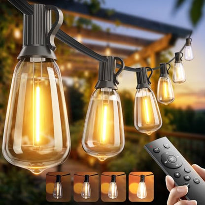 100FT LED Outdoor String Lights with Remote Waterproof Patio Lights with, view 3
