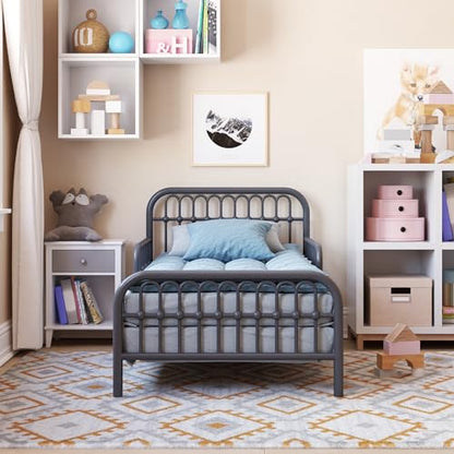 Monarch Ivy Metal Toddler Bed, Graphite Gray