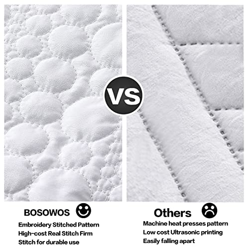 Standard Size Pillow Shams Set of 2, Ultra Soft Breathable 20 x 26 Inches Quilted Pillow Cases Envelope Closure for Sleeping, Decorative Microfiber Bed Pillowcases Easy Care, White