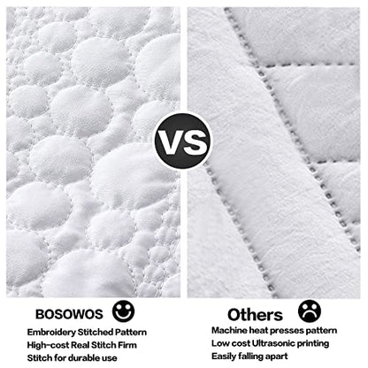 Standard Size Pillow Shams Set of 2, Ultra Soft Breathable 20 x 26 Inches Quilted Pillow Cases Envelope Closure for Sleeping, Decorative Microfiber Bed Pillowcases Easy Care, White