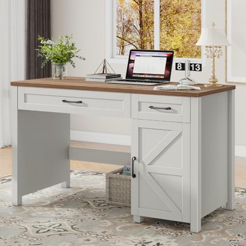 Farmhouse 47" Executive Desk, Computer Desk with Drawers and Storage Cabinet, view 7