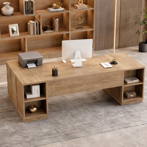78.7'' L-Shaped Executive Desk, Extra Large Wooden Office Corner Desk, view 4