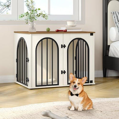 31.5'' Dog Crate Furniture,Dog Kennel Indoor for Small/Medium Dogs, view 4