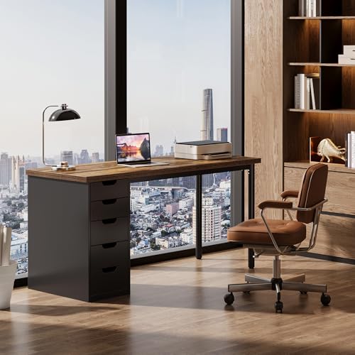47 Inch Computer Desk with 5 Drawers, view 4