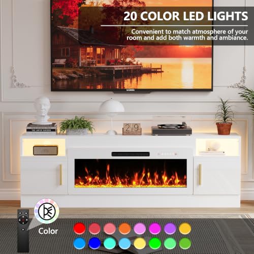 Fireplace TV Stand with 40’’ Electric Fireplace, view 6