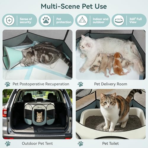 Dog Cat Playpen, Puppy Pet Playpen Indoor for Small Dog Crate Tent Cage Outdoor, view 5