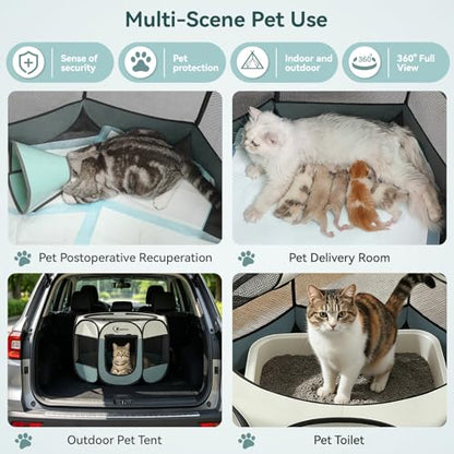Dog Cat Playpen, Puppy Pet Playpen Indoor for Small Dog Crate Tent Cage Outdoor, view 5