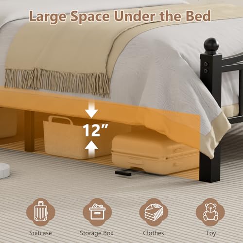 Metal Full Size Bed Frames with Headboard & Footboard, view 7