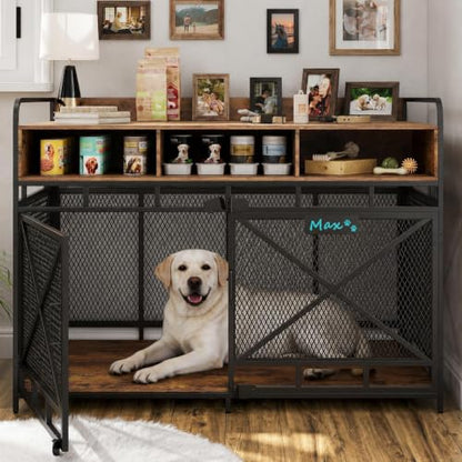 Dog Crate Furniture, 48" Heavy Duty Wooden Dog Crate End Table, view 2