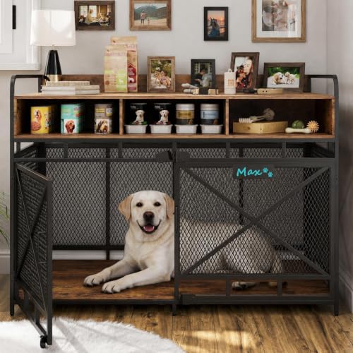 Dog Crate Furniture, 48" Heavy Duty Wooden Dog Crate End Table, view 2