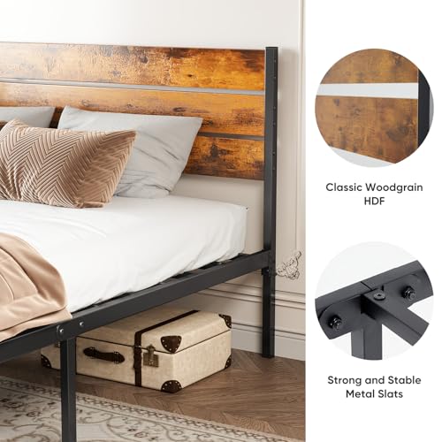 Full Size Bed Frame with Headboard and Footboard, view 4