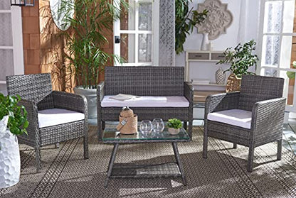 Aboka Grey Brown/White Cushions Outdoor Patio Set, view 3