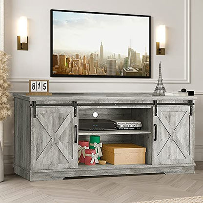 Farmhouse TV Stand, Entertainment Center for 65 Inch TV Media Console Cabinet, view 5