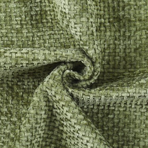 Decorative Chenille Velvet Throw Pillow Covers Set of 2 Soft Boho Textured Neutral Couch Throw Pillow for Bed Modern Farmhouse Home Decor for Sofa Livingroom Moss Green 12x20 Inch