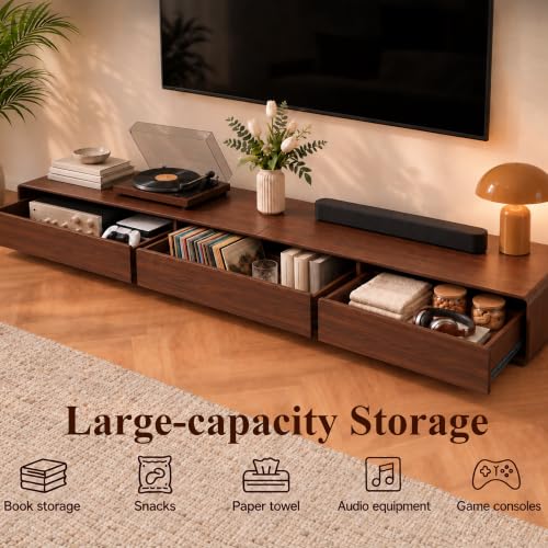 94.49'' Mid Century Modern TV Stand for Living Room with Storage, view 5