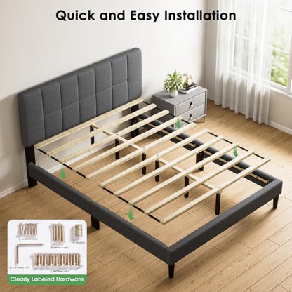 Queen Size Bed Frame, Sturdy and Durable with 12 Support Legs, 1300 lbs Capacity, view 6