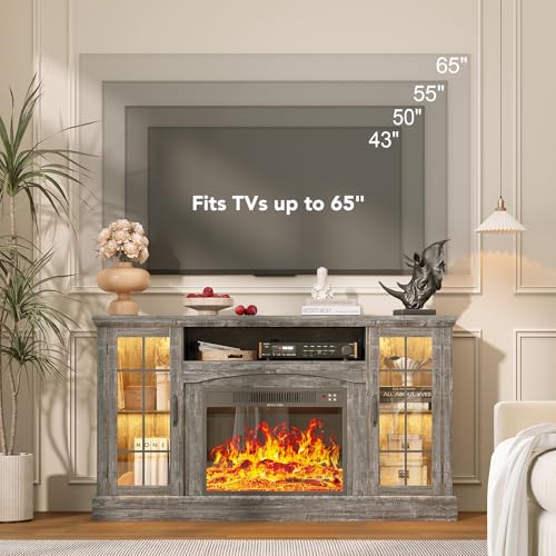 2-in-1 Multifunctional Fireplace TV Stand with 23" Removable Electric Fireplace, view 8