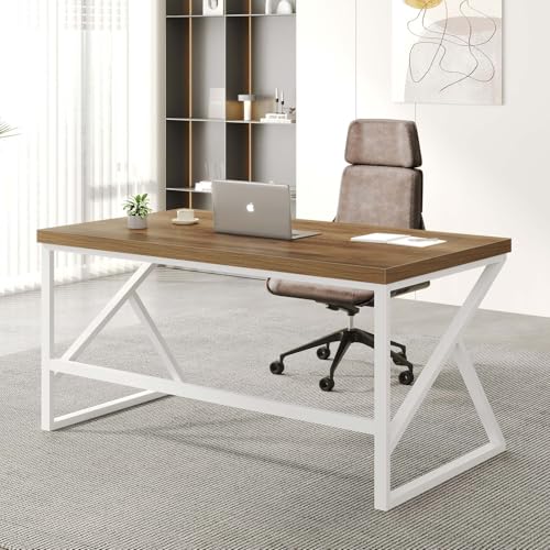 Farmhouse Desk Computer Table, Modern Home Office Desk, Student Desk for Bedroom, view 6