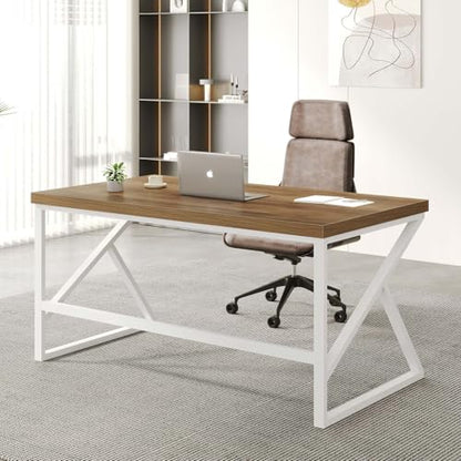 Farmhouse Desk Computer Table, Modern Home Office Desk, Student Desk for Bedroom, view 6