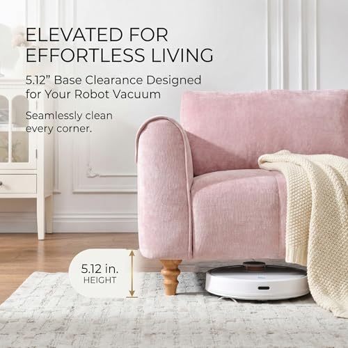 87" Mid Century Modern 3-Seater Sofa for Living Room, Extra Wide Deep Seat Couch, Tufted Upholstered Furniture with Sturdy Wood Frame, Easy Assembly, Pink