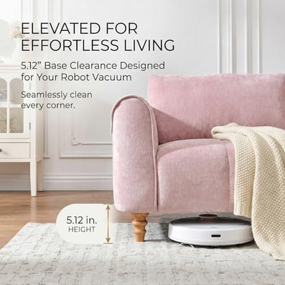 87" Mid Century Modern 3-Seater Sofa for Living Room, Extra Wide Deep Seat Couch, Tufted Upholstered Furniture with Sturdy Wood Frame, Easy Assembly, Pink