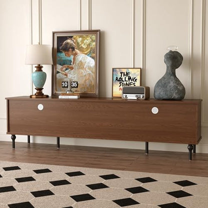 78" Mid Century Modern TV Stand, Solid Wood TV Console, view 7