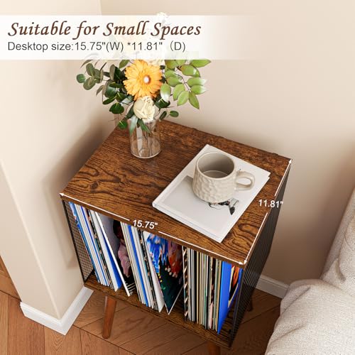 X-cosrack Record Player Stand with Storage up to 100 Albums, view 7