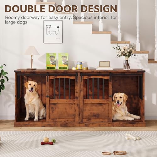 72" Double Dog Crate Furniture, view 3