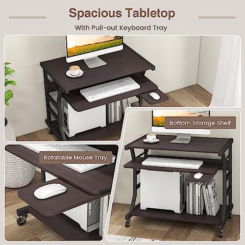 Mobile Computer Desk with Keyboard Tray, view 7