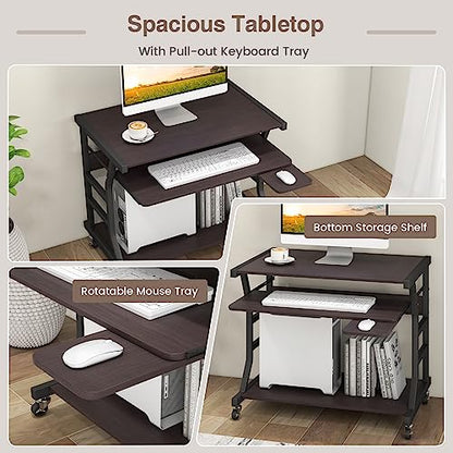 Mobile Computer Desk with Keyboard Tray, view 7