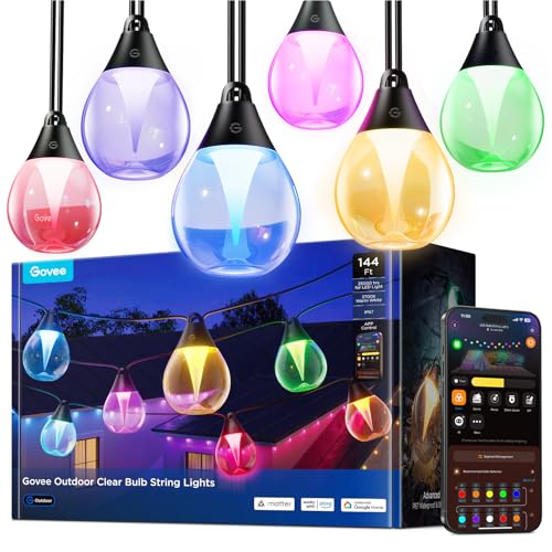 Govee Clear Bulb Outdoor String Lights 144ft, view 3