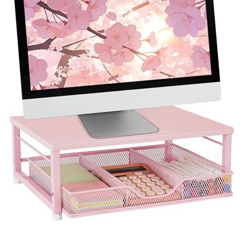 Small Pink Laptop Stand for Desk, Monitor Stand, Office Desk Accessories, view 2