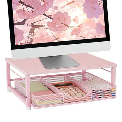 Small Pink Laptop Stand for Desk, Monitor Stand, Office Desk Accessories, view 2