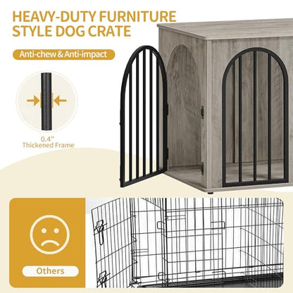 31.5'' Dog Crate Furniture,Dog Kennel Indoor for Small/Medium Dogs, view 7