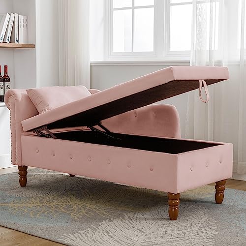 60" Modern Velvet Chaise Lounge Indoor, view 4