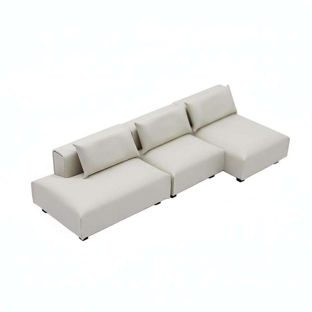 Sofa Modern Miniature Furniture Model Sectional Dollhouse Couch Lifelike Design Realistic Decor Suitable for Miniature Scene Projects Model Building, Wht 1-20 Single