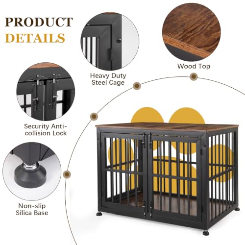 42 Inch Dog Crate Furniture for Large Medium Dogs, view 5