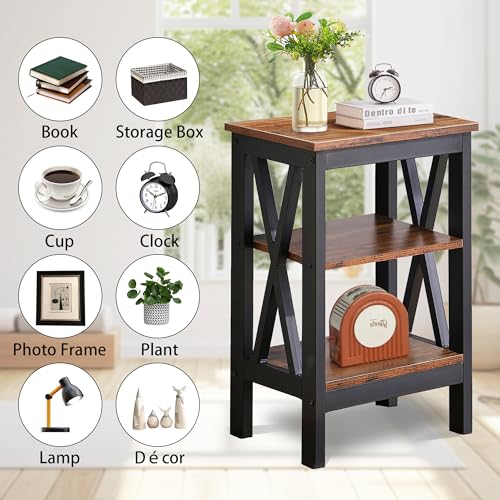 Modern Nightstands X-Design Side End Table Night Stand with Storage Shelf for Bedroom,Living Room