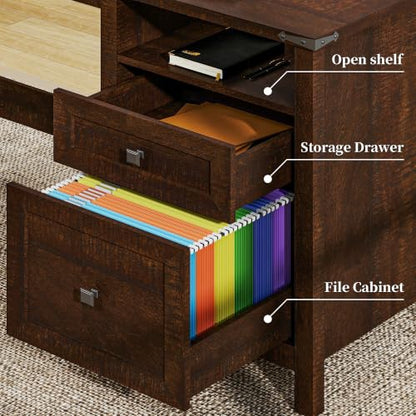 Farmhouse Executive Desk with Charging Station, view 5