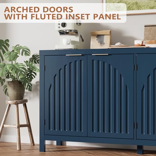 58“ Fluted Sideboard Buffet Cabinet with Storage, view 4