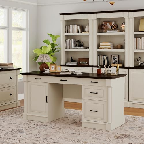 61.85″ Executive Desk with Roman Column Design, view 4