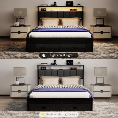 Queen Bed Frames with Storage Drawer, view 8